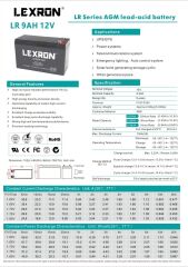 Lexron 9Ah-12V Kuru Tip Akü
