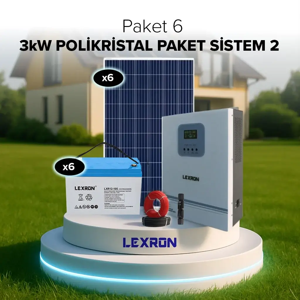Lexron 3kW POLİKRİSTAL PAKET SİSTEM 2 (PAKET 6)