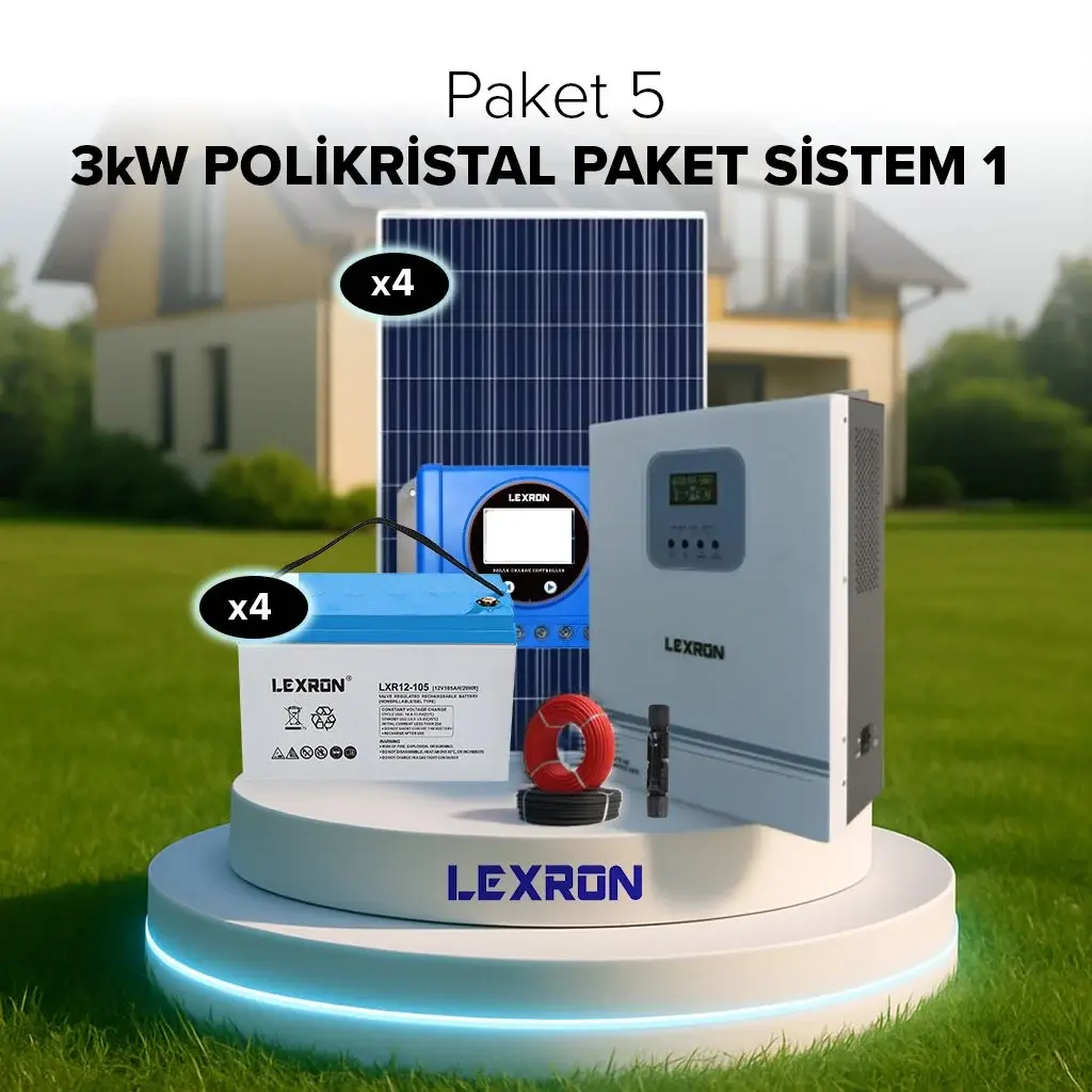 Lexron 3kW POLİKRİSTAL PAKET SİSTEM 1 (PAKET 5)