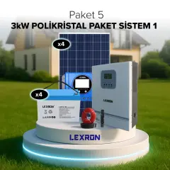 Lexron 3kW POLİKRİSTAL PAKET SİSTEM 1 (PAKET 5)