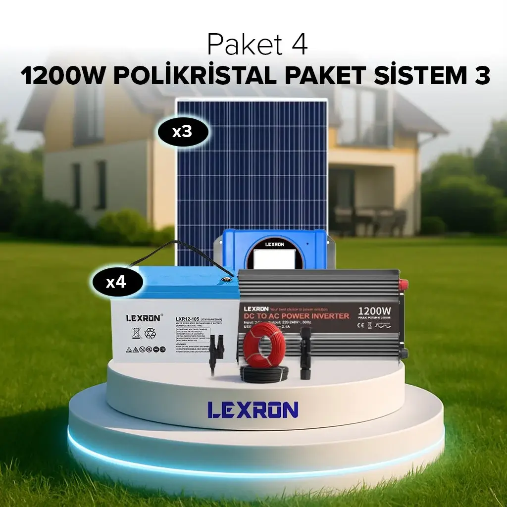 Lexron 1200W POLİKRİSTAL PAKET SİSTEM 3 (PAKET 4)