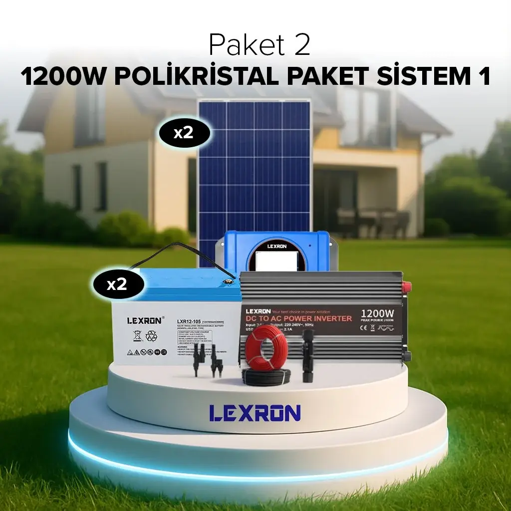 Lexron 1200W POLİKRİSTAL PAKET SİSTEM 1 (PAKET 2)