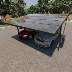 Tommatech 2 Araçlık Solar(545Wp) Otopark/Carport (Galvaniz Malzeme)