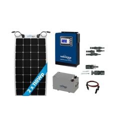 Tommatech 2 Panel(110Wp) 1KWE Off-Grid(12V) Esnek Solar Paket